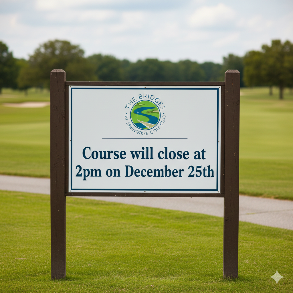 Bridges course close on December25